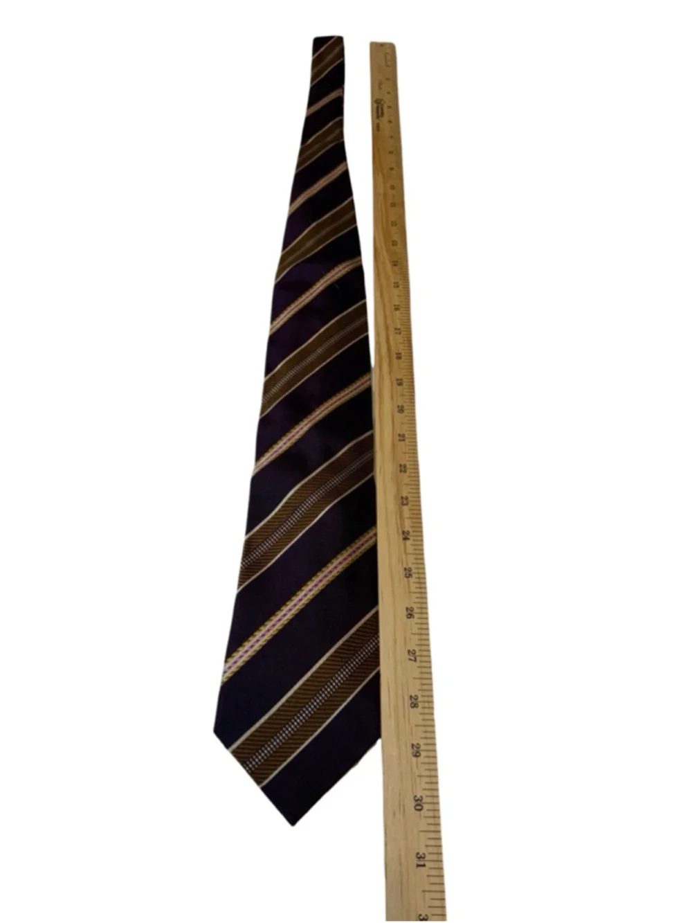 Ermenegildo Zegna Silk Tie Purple Brown Stripe Italy Luxury Designer